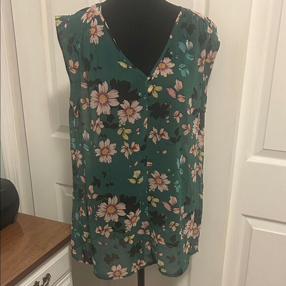 CAbi Tops - CAbi Teal Floral Sleeveless Blouse  B